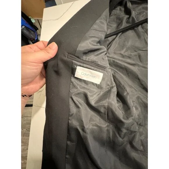 Calvin Klein Boys Black Blazer Jacket Size 12Polyester/Rayon Blend - Picture 8 of 10